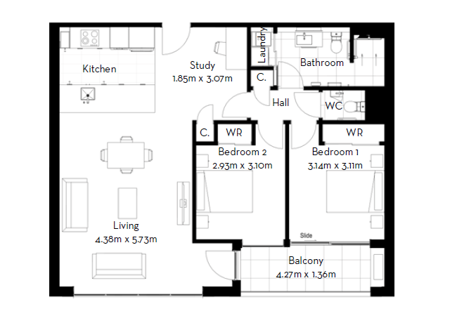 Riccarton-park-retirement-village-2-bedroom-IA-floorplan